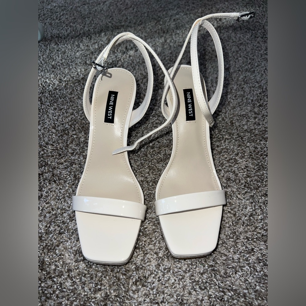 Nine West Women’s Zadie Square Toe Stiletto Heel Dress Sandals